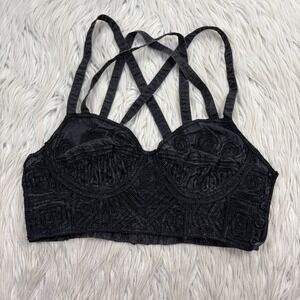 Vintage Oasis Women's 10 Embroidered Strappy Bra Top Boho Festival Rave
